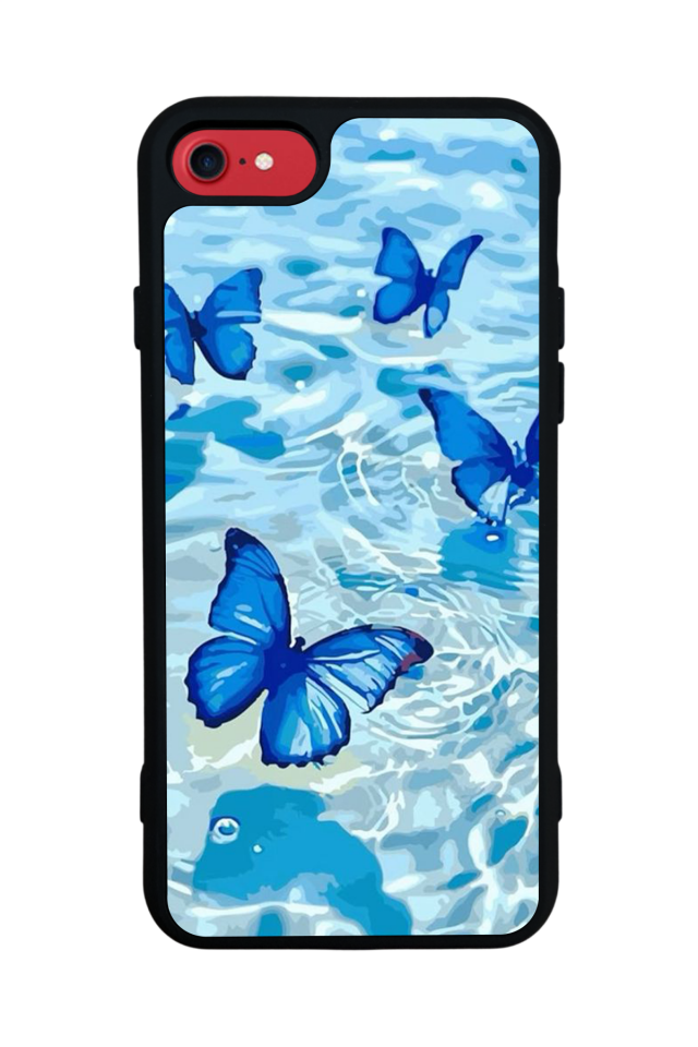 iPhone SE Uyumlu Kelebek Tasarımlı Glossy Premium Kılıf