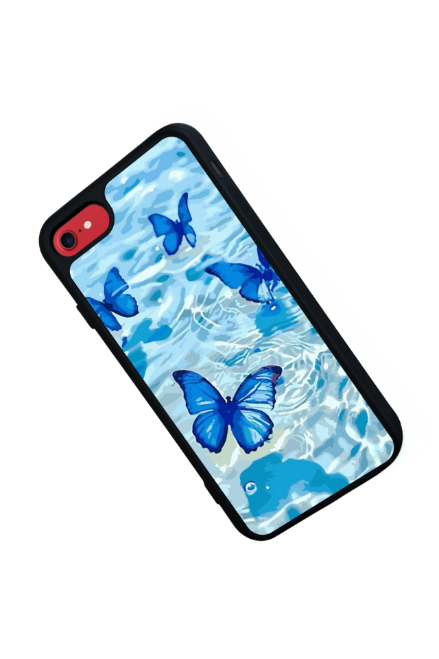 iPhone SE Uyumlu Kelebek Tasarımlı Glossy Premium Kılıf