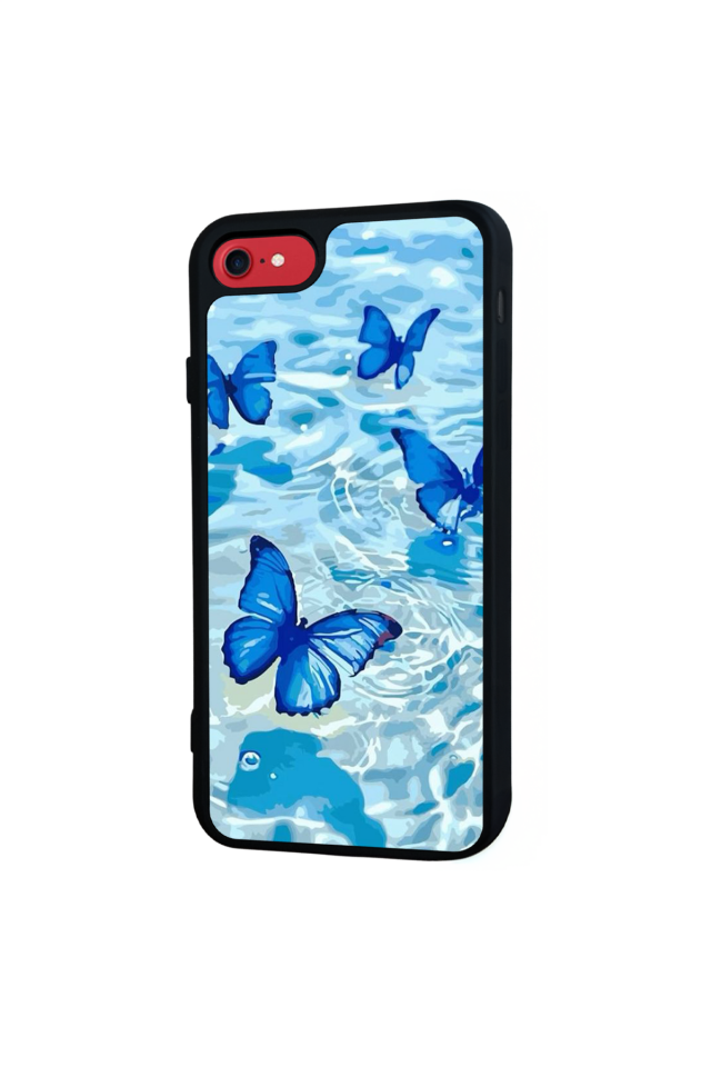 iPhone SE Uyumlu Kelebek Tasarımlı Glossy Premium Kılıf