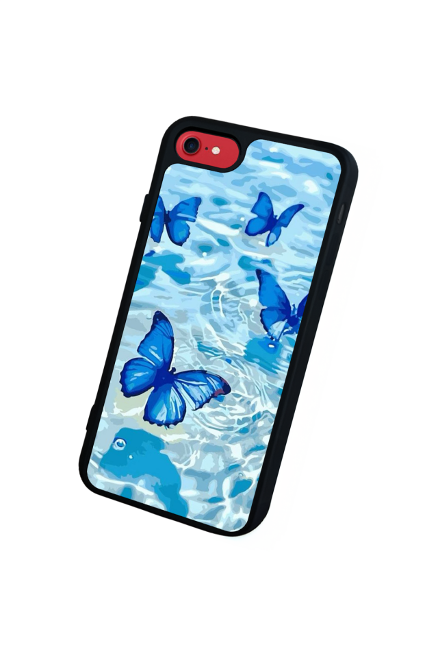 iPhone SE Uyumlu Kelebek Tasarımlı Glossy Premium Kılıf