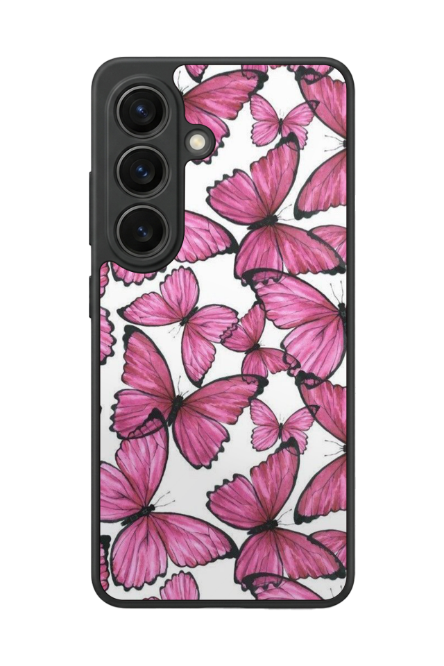 Samsung Galaxy S26 Uyumlu Kelebek Tasarımlı Glossy Premium Kılıf