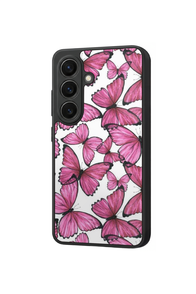 Samsung Galaxy S26 Uyumlu Kelebek Tasarımlı Glossy Premium Kılıf