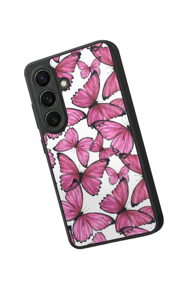 Samsung Galaxy S26 Uyumlu Kelebek Tasarımlı Glossy Premium Kılıf