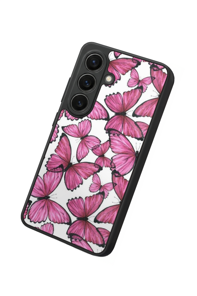 Samsung Galaxy S26 Uyumlu Kelebek Tasarımlı Glossy Premium Kılıf