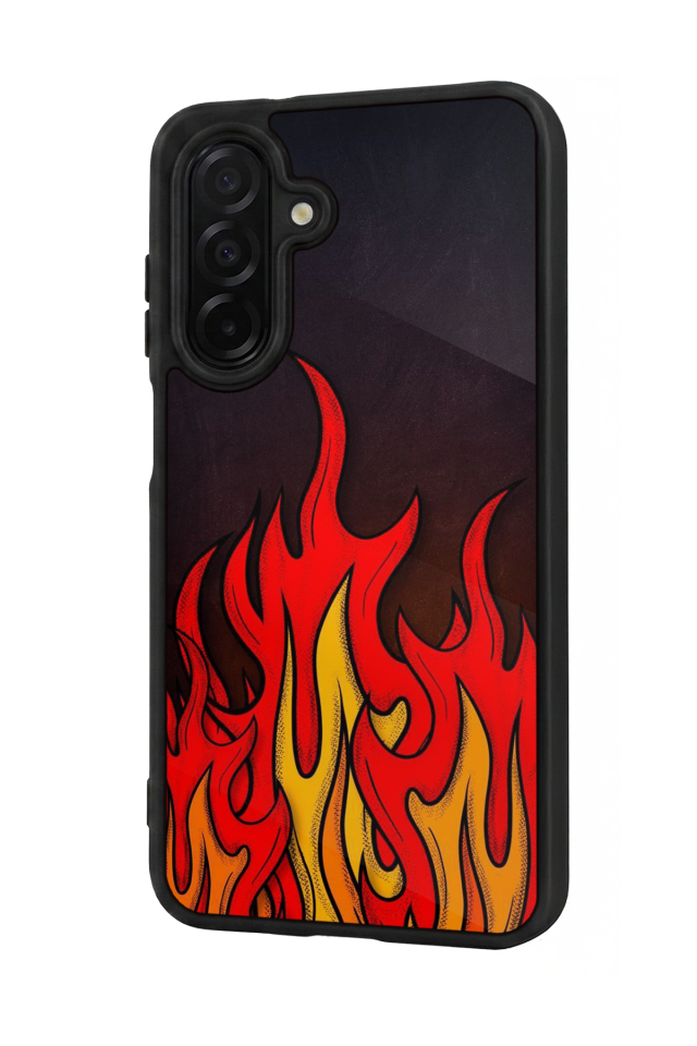 Samsung Galaxy A36 Uyumlu Retro Flame Patterns Tasarımlı Glossy Premium Kılıf