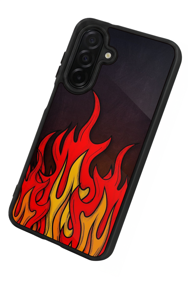 Samsung Galaxy A36 Uyumlu Retro Flame Patterns Tasarımlı Glossy Premium Kılıf