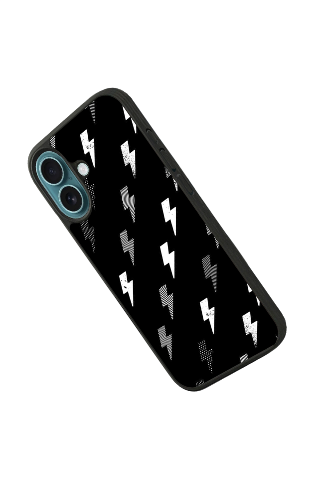 iPhone 16 Uyumlu Simsek Tasarımlı Glossy Premium Kılıf