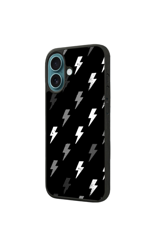 iPhone 16 Uyumlu Simsek Tasarımlı Glossy Premium Kılıf