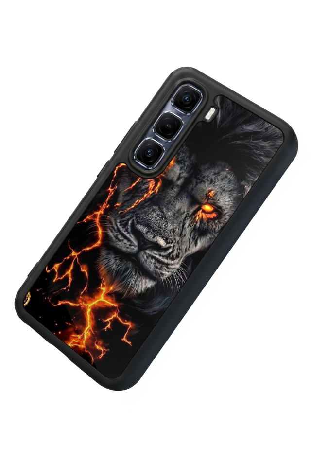 Infinix Hot 60 Pro Plus Uyumlu Aslan Tasarımlı Glossy Premium Kılıf