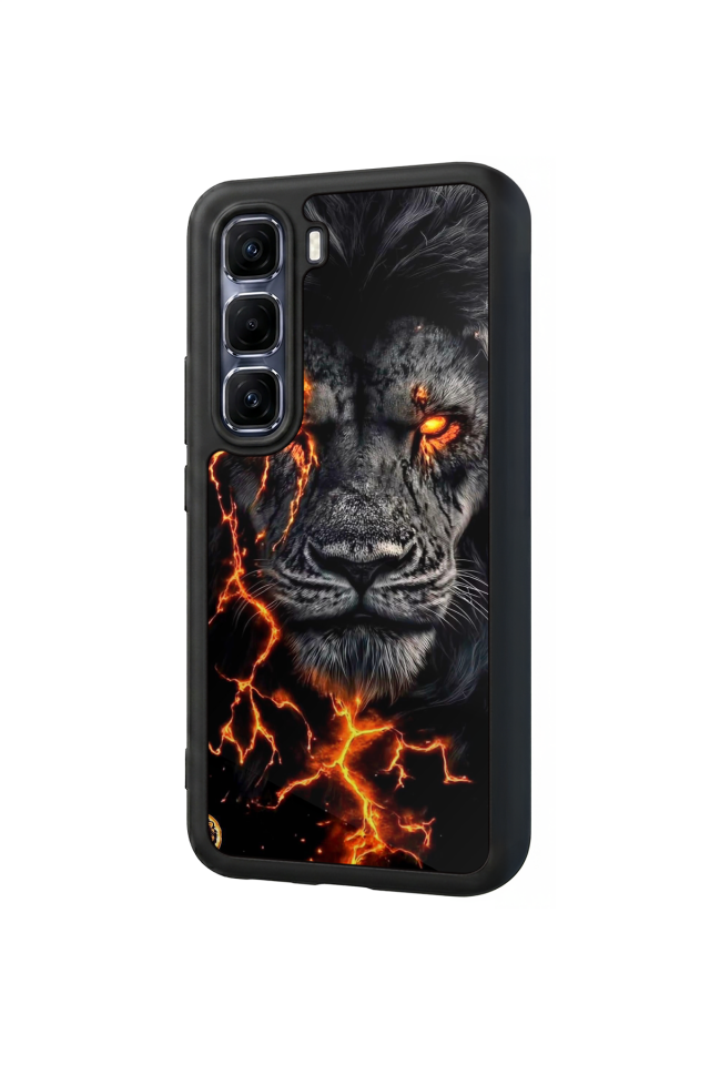 Infinix Hot 60 Pro Plus Uyumlu Aslan Tasarımlı Glossy Premium Kılıf