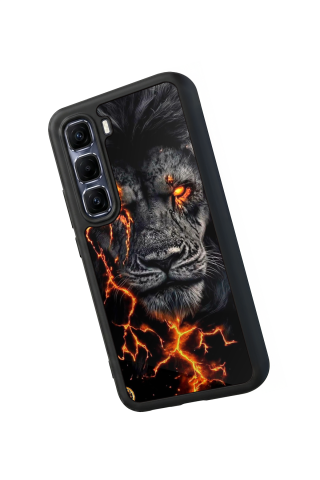 Infinix Hot 60 Pro Plus Uyumlu Aslan Tasarımlı Glossy Premium Kılıf