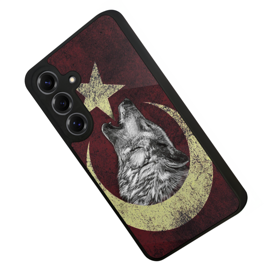 Samsung Galaxy S25 Uyumlu Bozkurt Tasarımlı Glossy Premium Kılıf