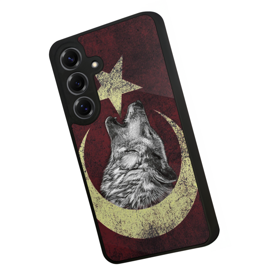 Samsung Galaxy S25 Uyumlu Bozkurt Tasarımlı Glossy Premium Kılıf