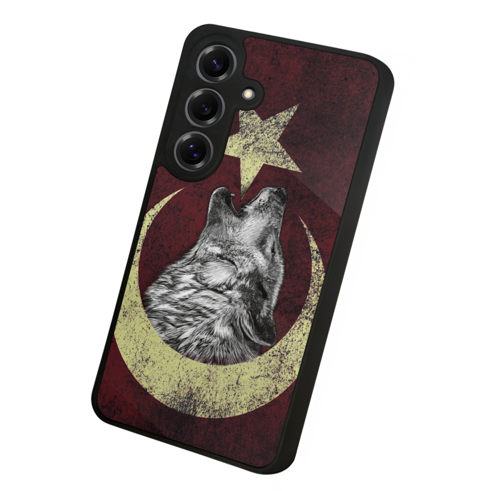 Samsung Galaxy S25 Uyumlu Bozkurt Tasarımlı Glossy Premium Kılıf