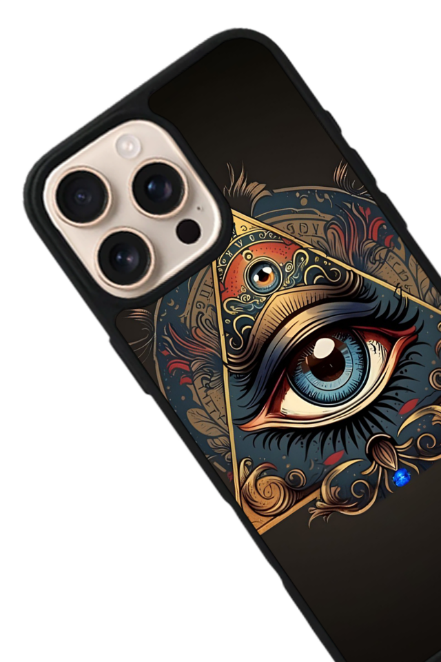 iPhone 16 Pro Uyumlu Göz Tasarımlı Glossy Premium Kılıf