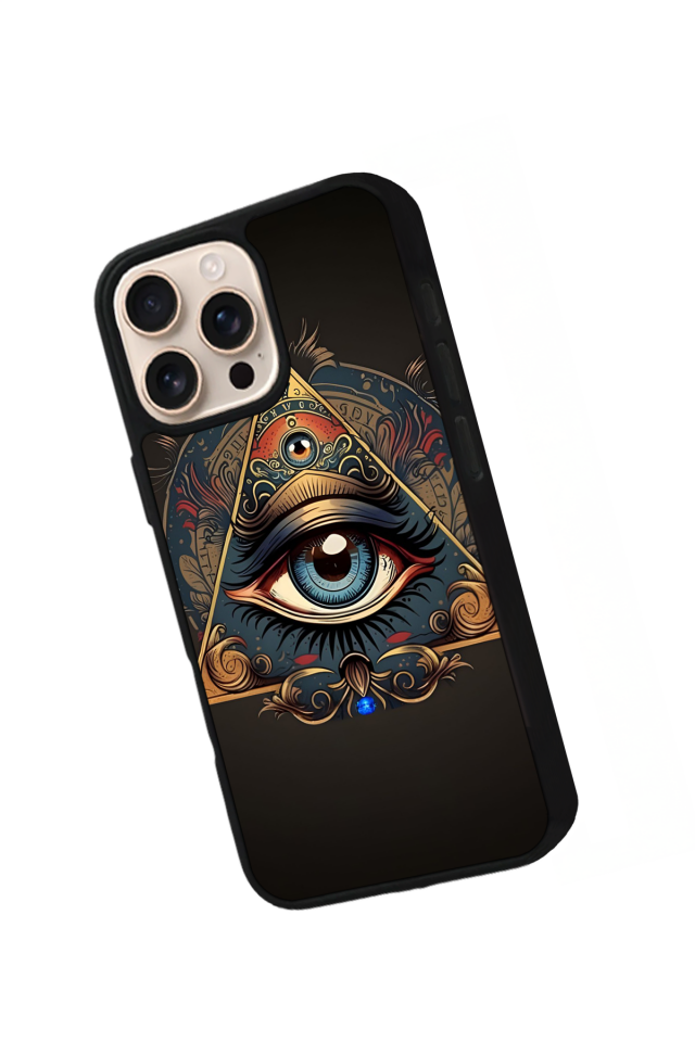 iPhone 16 Pro Uyumlu Göz Tasarımlı Glossy Premium Kılıf