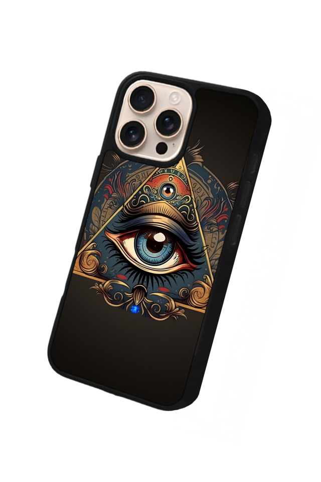 iPhone 16 Pro Uyumlu Göz Tasarımlı Glossy Premium Kılıf