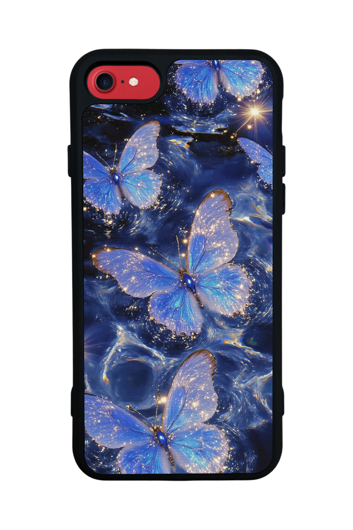 iPhone SE Uyumlu Kelebek Tasarımlı Glossy Premium Kılıf