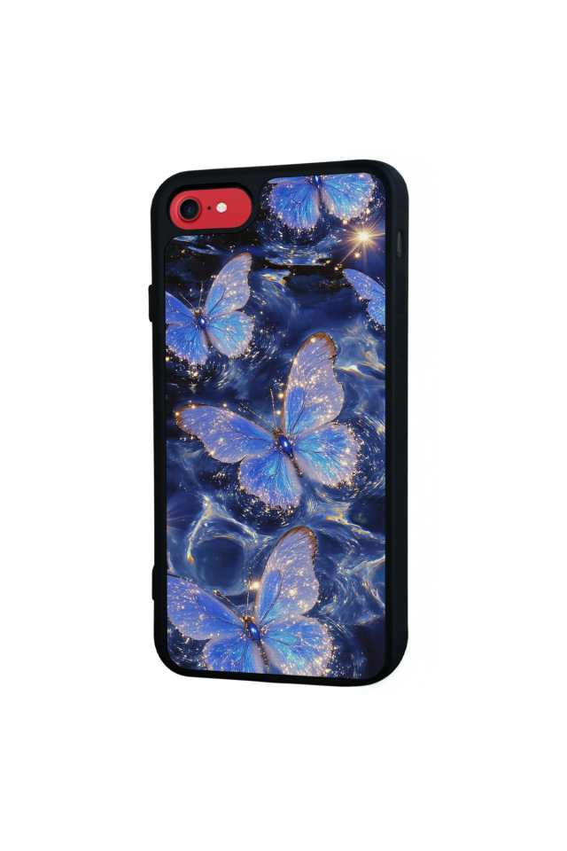 iPhone SE Uyumlu Kelebek Tasarımlı Glossy Premium Kılıf