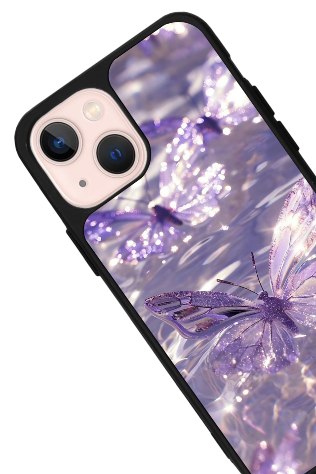 iPhone 15 Uyumlu Kelebek Tasarımlı Glossy Premium Kılıf