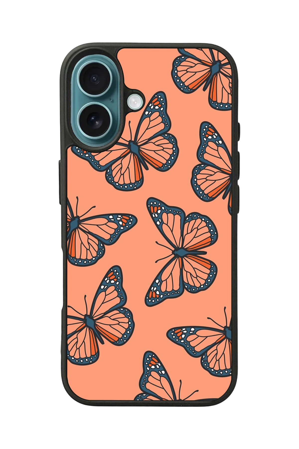 iPhone 16 Plus Uyumlu Kelebek Tasarımlı Glossy Premium Kılıf