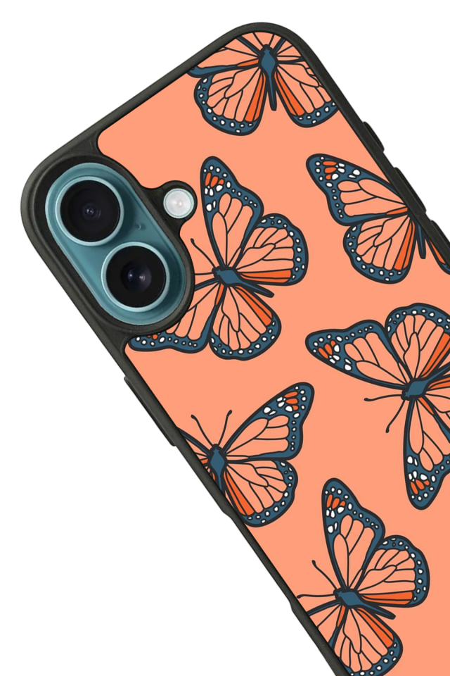 iPhone 16 Plus Uyumlu Kelebek Tasarımlı Glossy Premium Kılıf