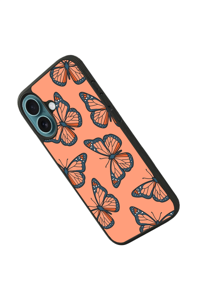 iPhone 16 Plus Uyumlu Kelebek Tasarımlı Glossy Premium Kılıf