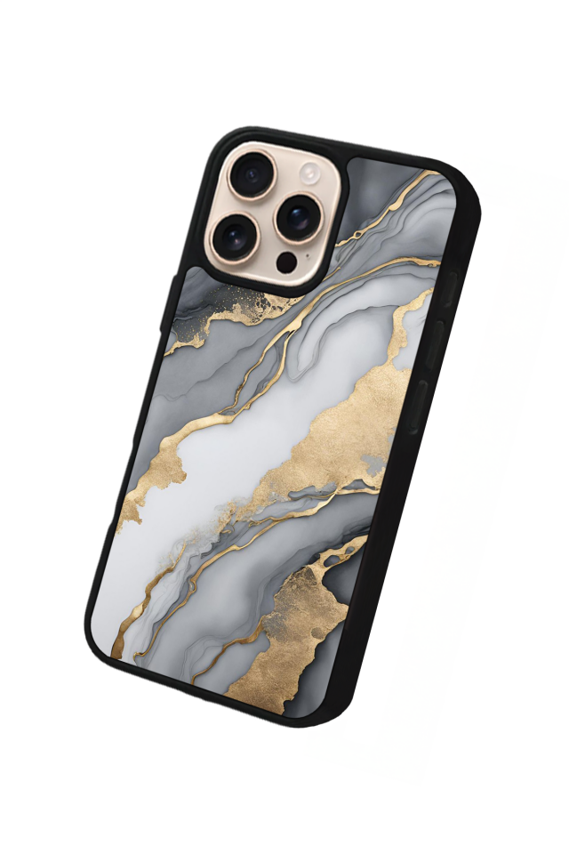 iPhone 14 Pro Uyumlu Mermer Marble Tasarımlı Glossy Premium Kılıf