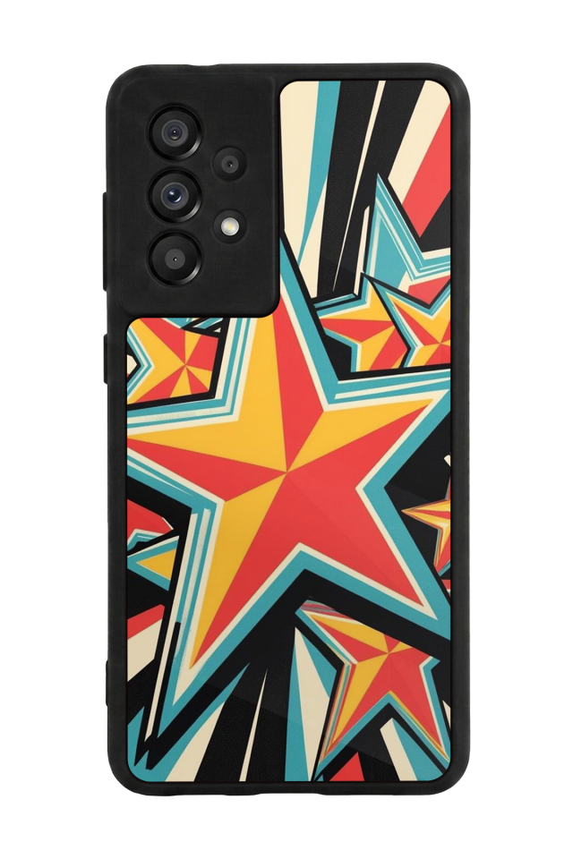Samsung Galaxy A73 Uyumlu Retro Yildizlar Tasarımlı Glossy Premium Kılıf