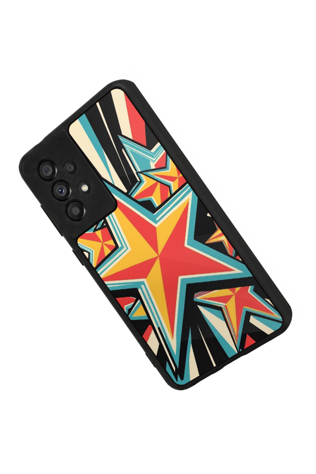 Samsung Galaxy A73 Uyumlu Retro Yildizlar Tasarımlı Glossy Premium Kılıf