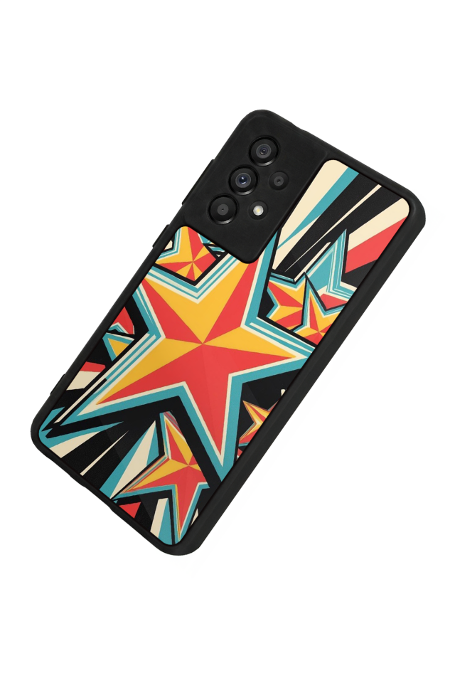 Samsung Galaxy A73 Uyumlu Retro Yildizlar Tasarımlı Glossy Premium Kılıf
