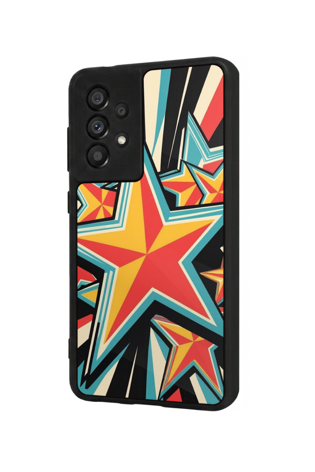 Samsung Galaxy A73 Uyumlu Retro Yildizlar Tasarımlı Glossy Premium Kılıf