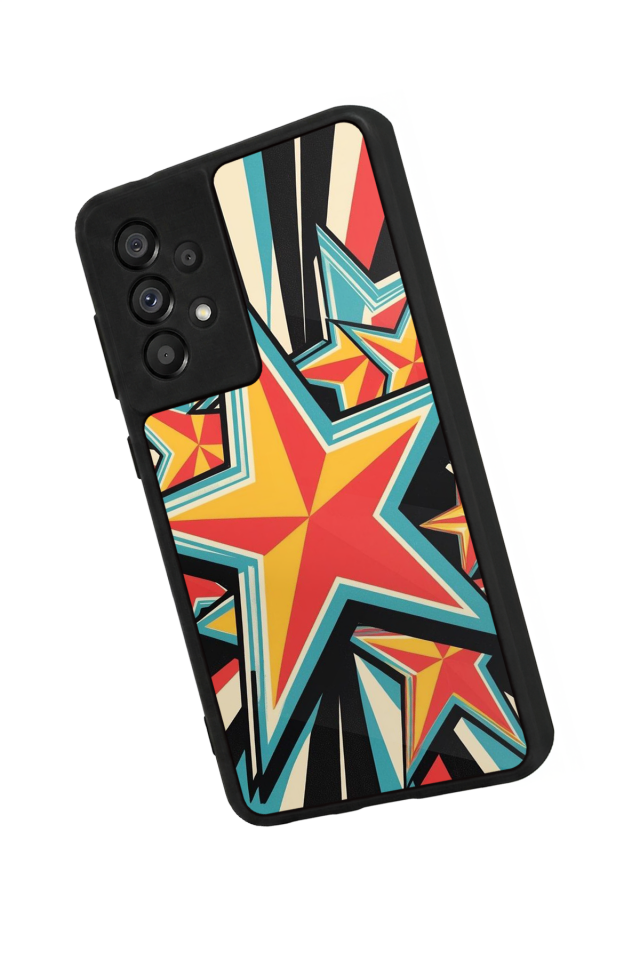 Samsung Galaxy A73 Uyumlu Retro Yildizlar Tasarımlı Glossy Premium Kılıf