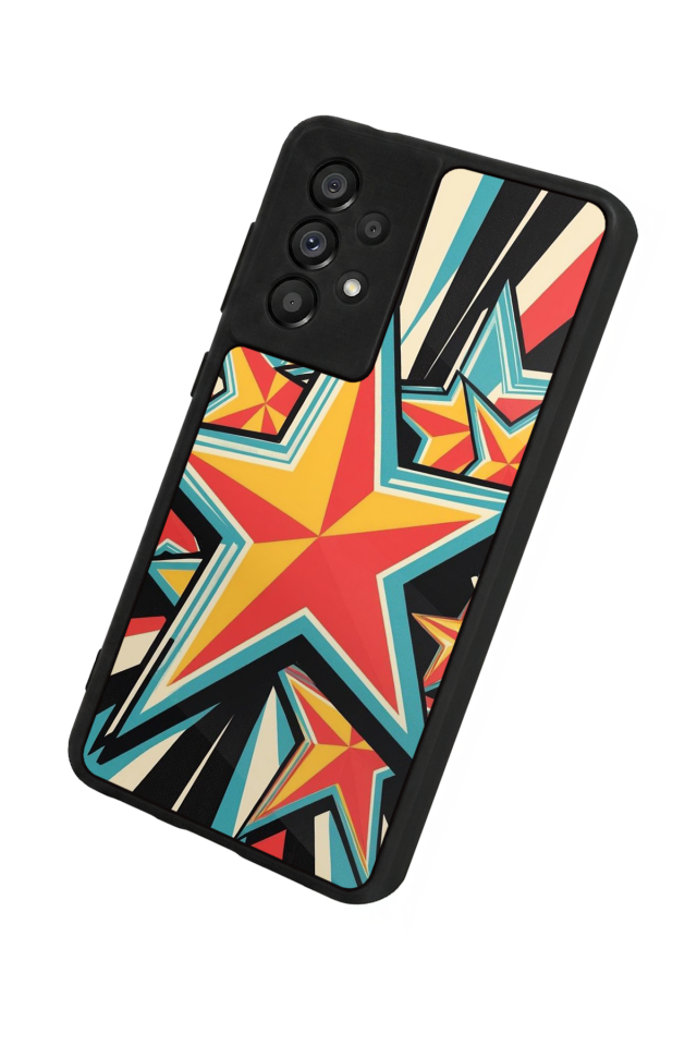 Samsung Galaxy A73 Uyumlu Retro Yildizlar Tasarımlı Glossy Premium Kılıf