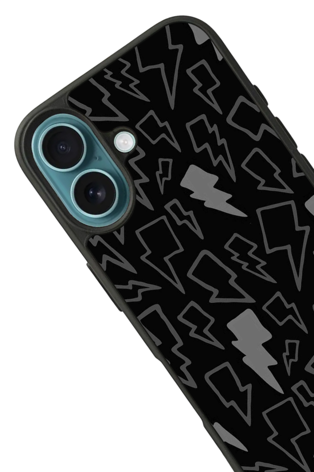 iPhone 16 Uyumlu Simsek Tasarımlı Glossy Premium Kılıf