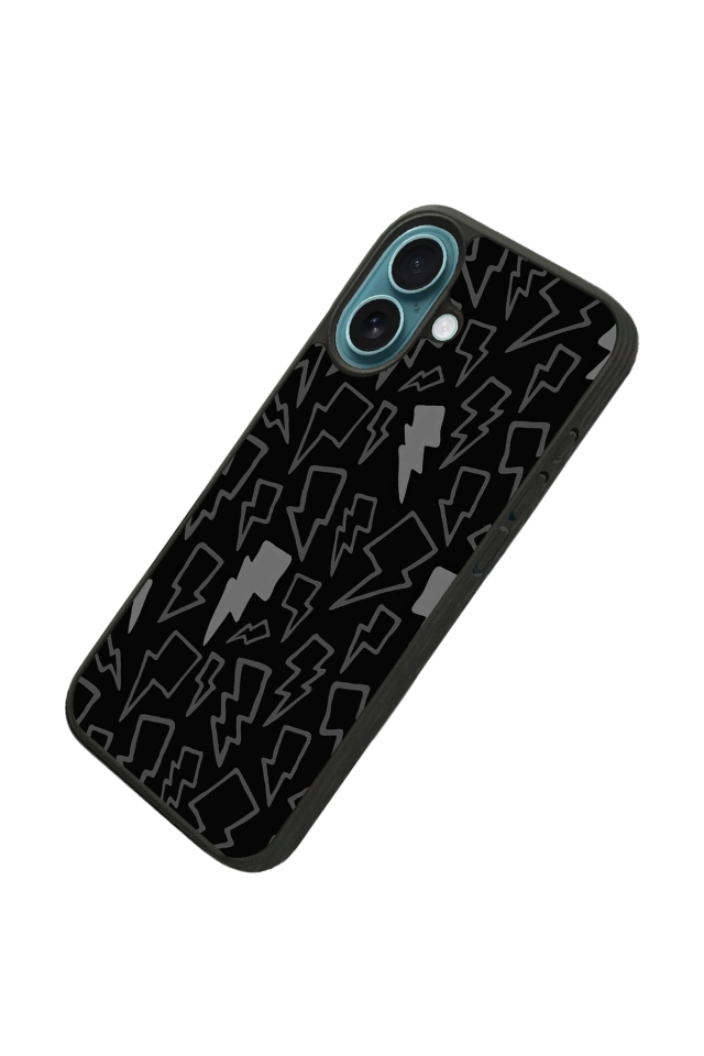 iPhone 16 Uyumlu Simsek Tasarımlı Glossy Premium Kılıf