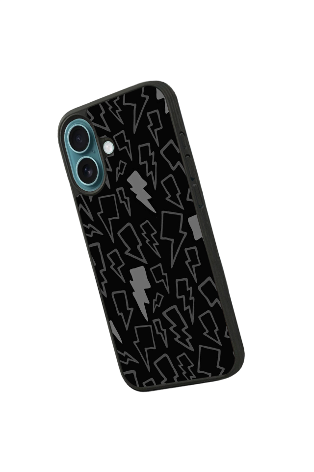 iPhone 16 Uyumlu Simsek Tasarımlı Glossy Premium Kılıf