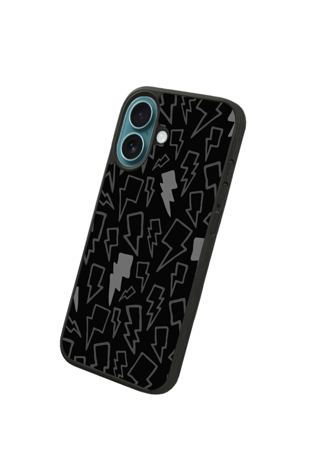 iPhone 16 Uyumlu Simsek Tasarımlı Glossy Premium Kılıf