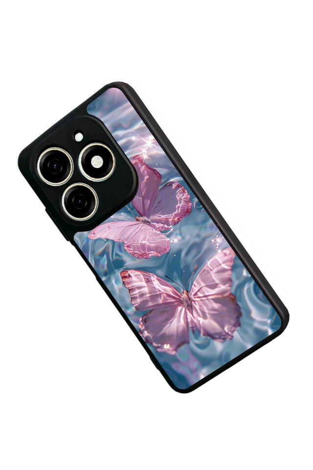 Infınıx Smart 8 Pro Uyumlu Kelebek Tasarımlı Glossy Premium Kılıf