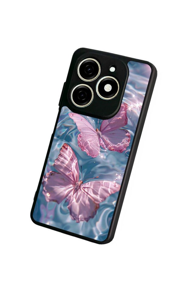 Infınıx Smart 8 Pro Uyumlu Kelebek Tasarımlı Glossy Premium Kılıf