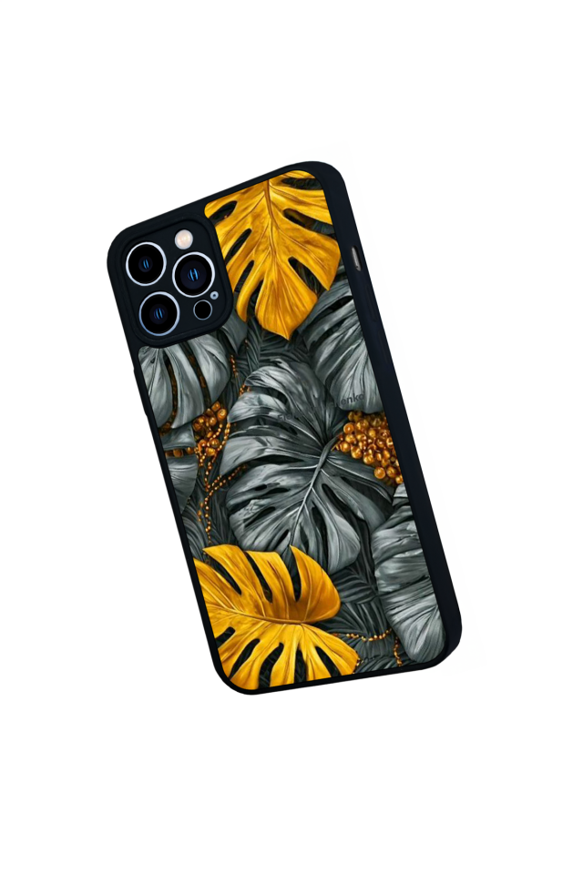 iPhone 13 Pro Max Uyumlu Botanik Tasarımlı Glossy Premium Kılıf