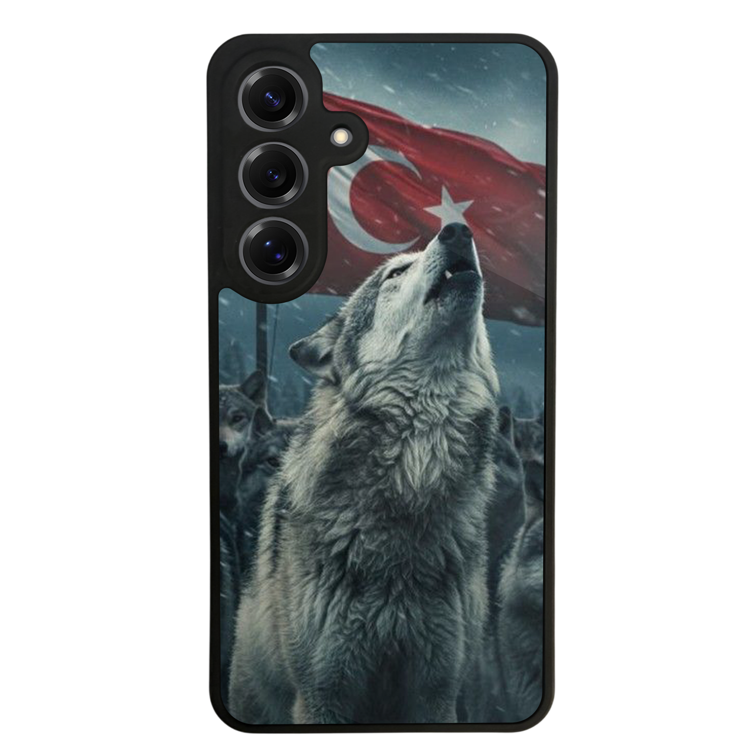 Samsung Galaxy S25 Uyumlu Bozkurt Tasarımlı Glossy Premium Kılıf