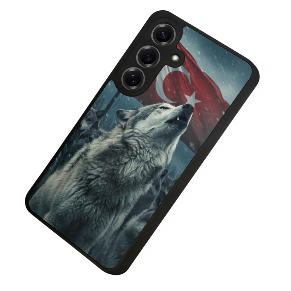 Samsung Galaxy S25 Uyumlu Bozkurt Tasarımlı Glossy Premium Kılıf