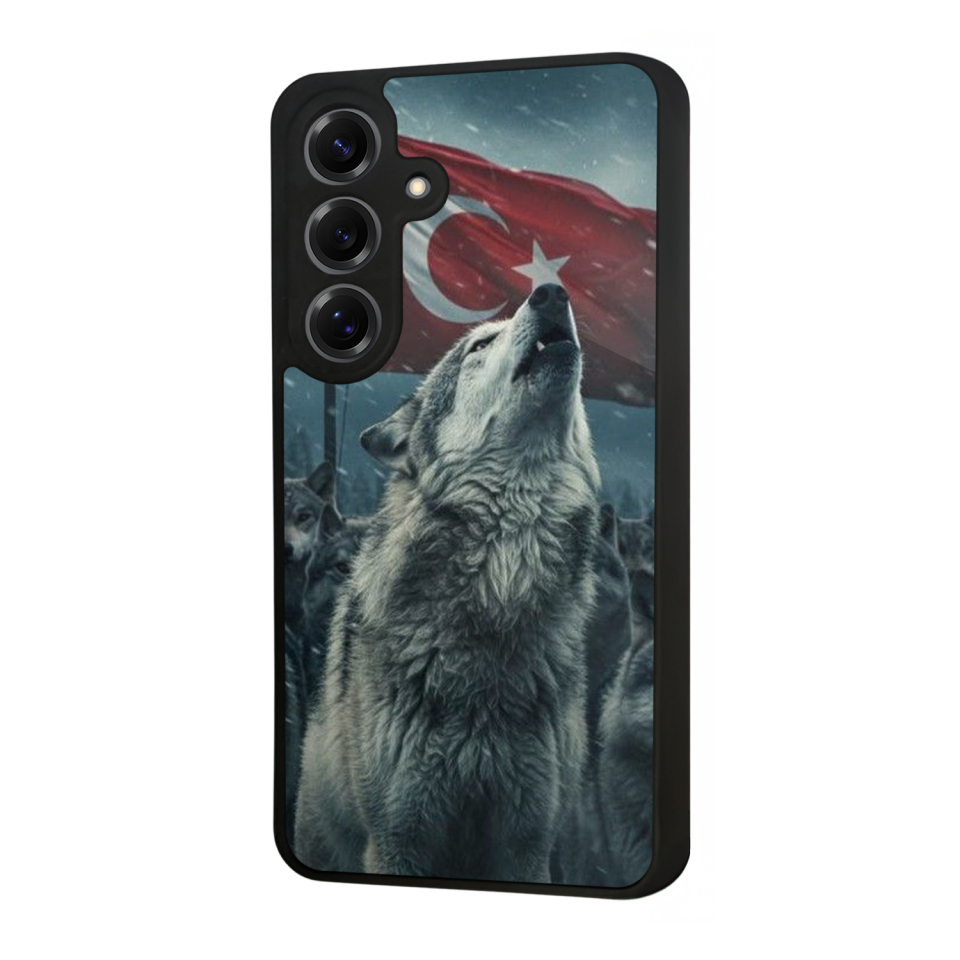 Samsung Galaxy S25 Uyumlu Bozkurt Tasarımlı Glossy Premium Kılıf