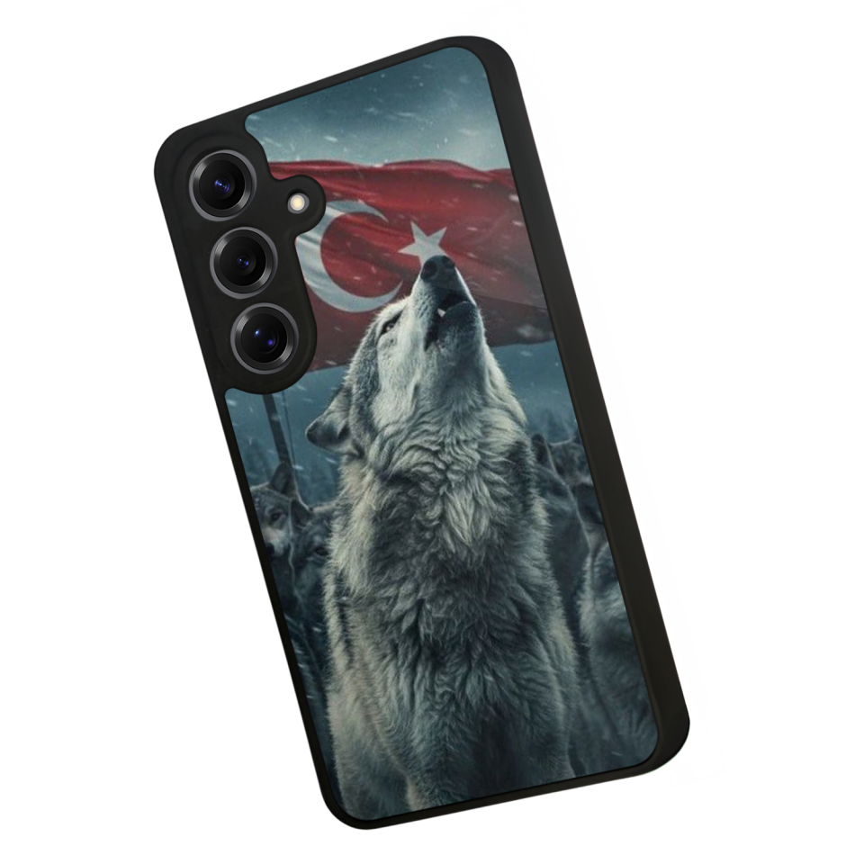 Samsung Galaxy S25 Uyumlu Bozkurt Tasarımlı Glossy Premium Kılıf