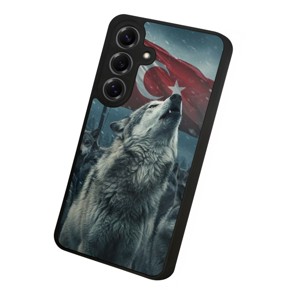 Samsung Galaxy S25 Uyumlu Bozkurt Tasarımlı Glossy Premium Kılıf