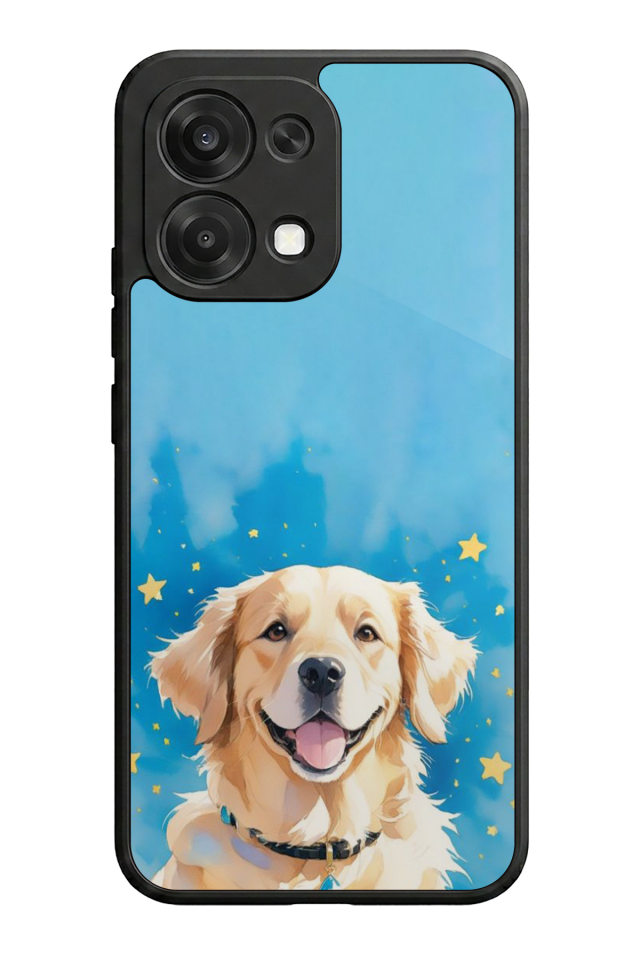 Oppo A6 Pro Uyumlu Golden Kopek Tasarımlı Glossy Premium Kılıf