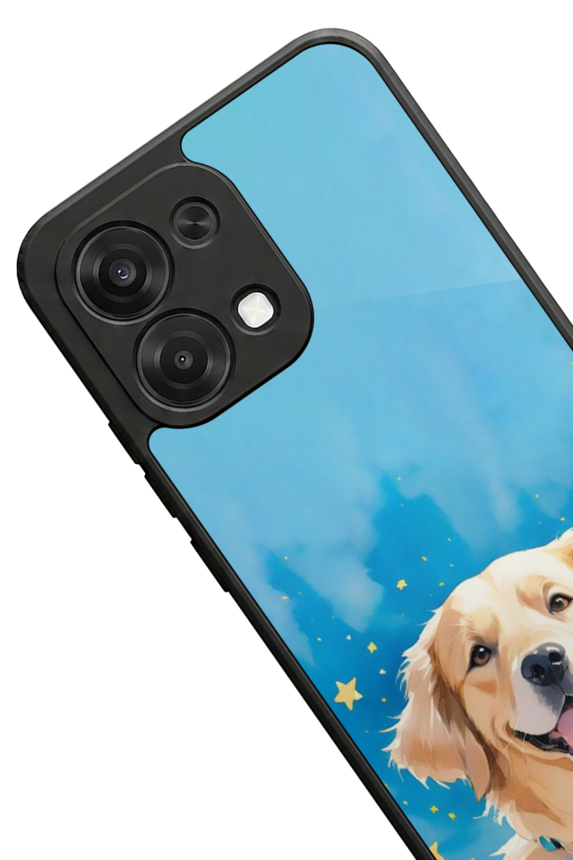 Oppo A6 Pro Uyumlu Golden Kopek Tasarımlı Glossy Premium Kılıf