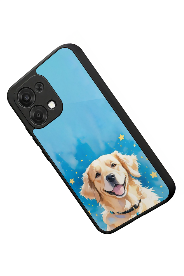 Oppo A6 Pro Uyumlu Golden Kopek Tasarımlı Glossy Premium Kılıf