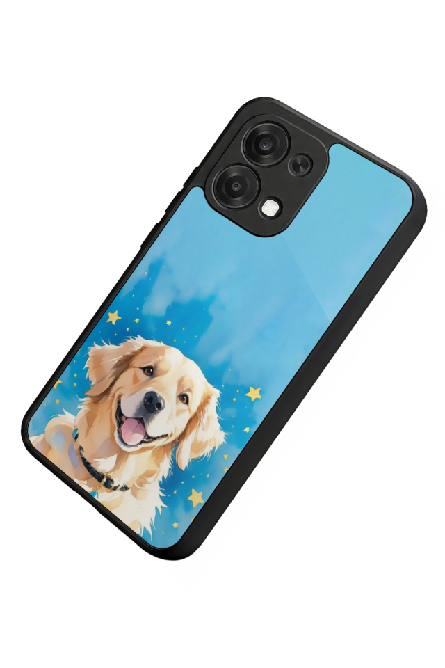 Oppo A6 Pro Uyumlu Golden Kopek Tasarımlı Glossy Premium Kılıf